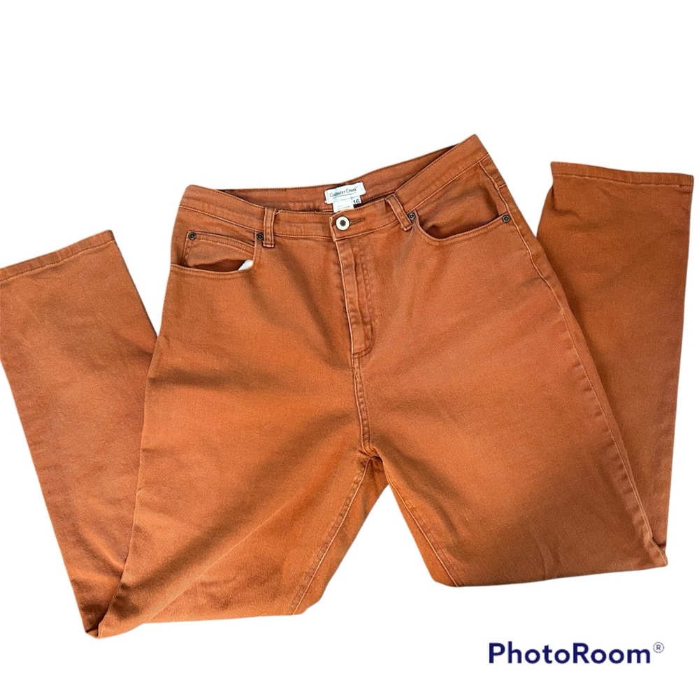 Coldwater Creek orange cooper rust stretch cotton high rise waisted jeans 16